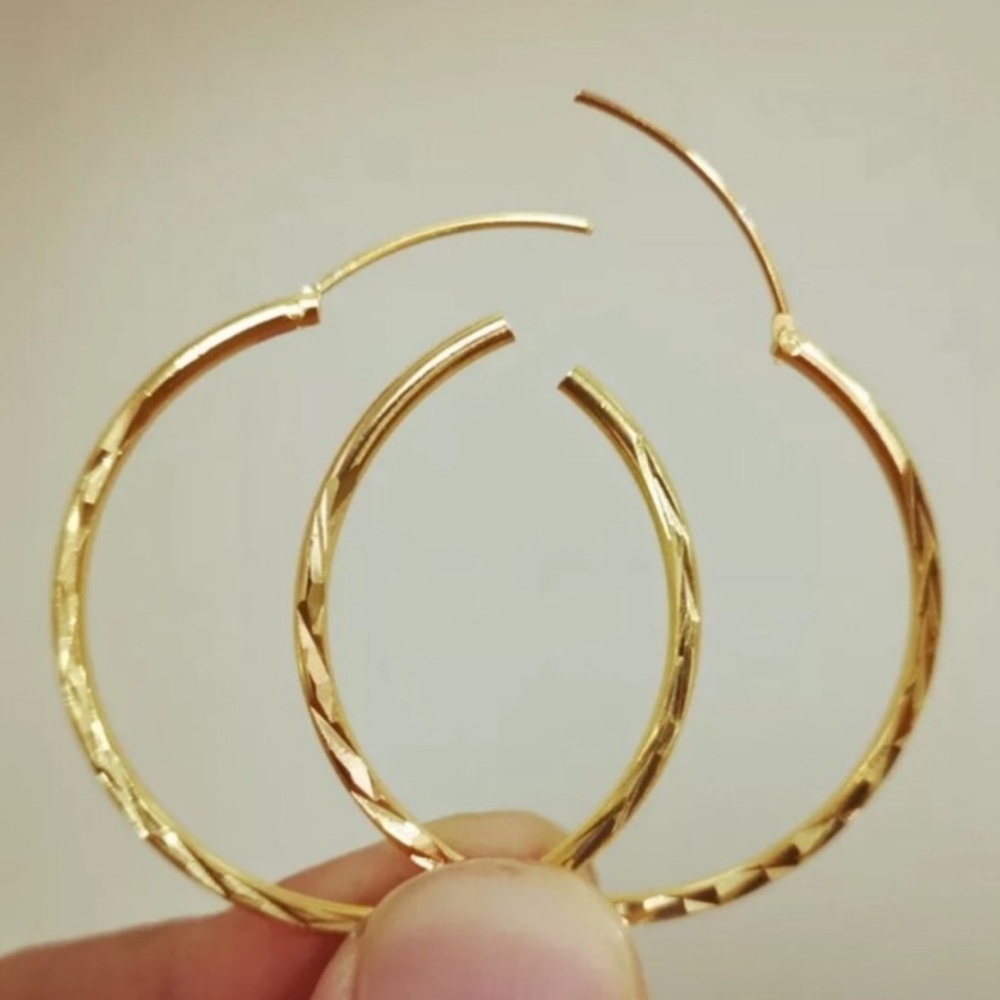 Anthropologie Gold Hoop Earrings - Picture 4 of 5